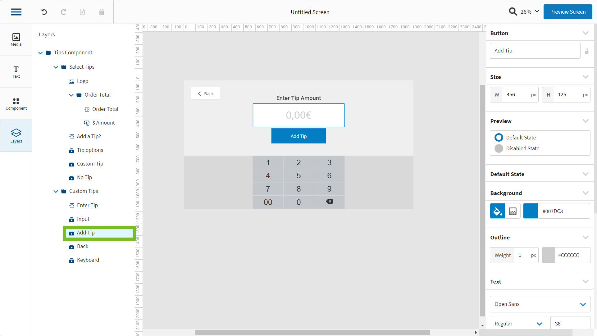 Create Tip Screen